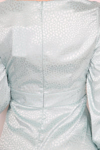 Satin Stitched Waist Long Sleeve Dress - Mini Dress - Avinci