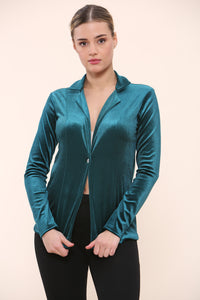 Lapel Velvet Blazer: Effortless Elegance - Coats & Jackets - Avinci