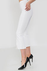 Cropped Kickflare White Trousers | Avinci