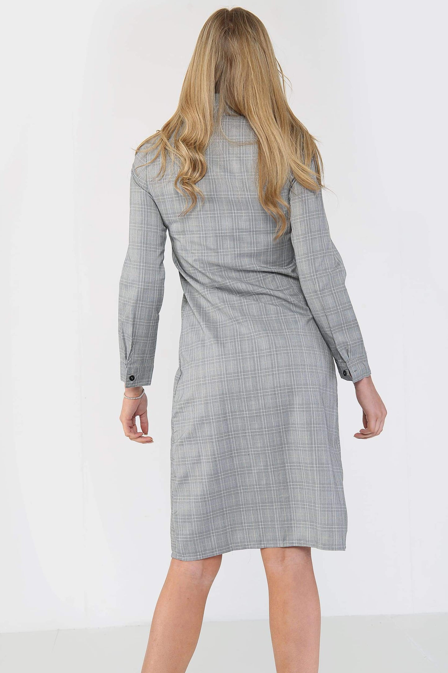 Online Women Shirt Dress | Woven Check Twist Waist 4 | Avinci